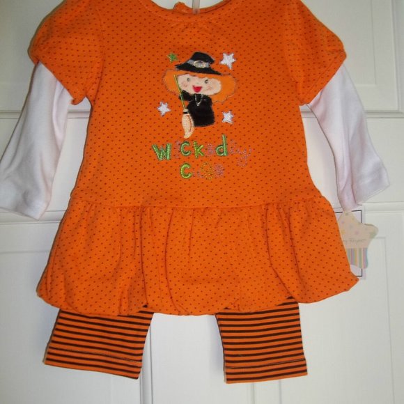 NURSERY RHYME 2 PIECE HALLOWEEN OUTFIT. 0-3 MO - Picture 1 of 1